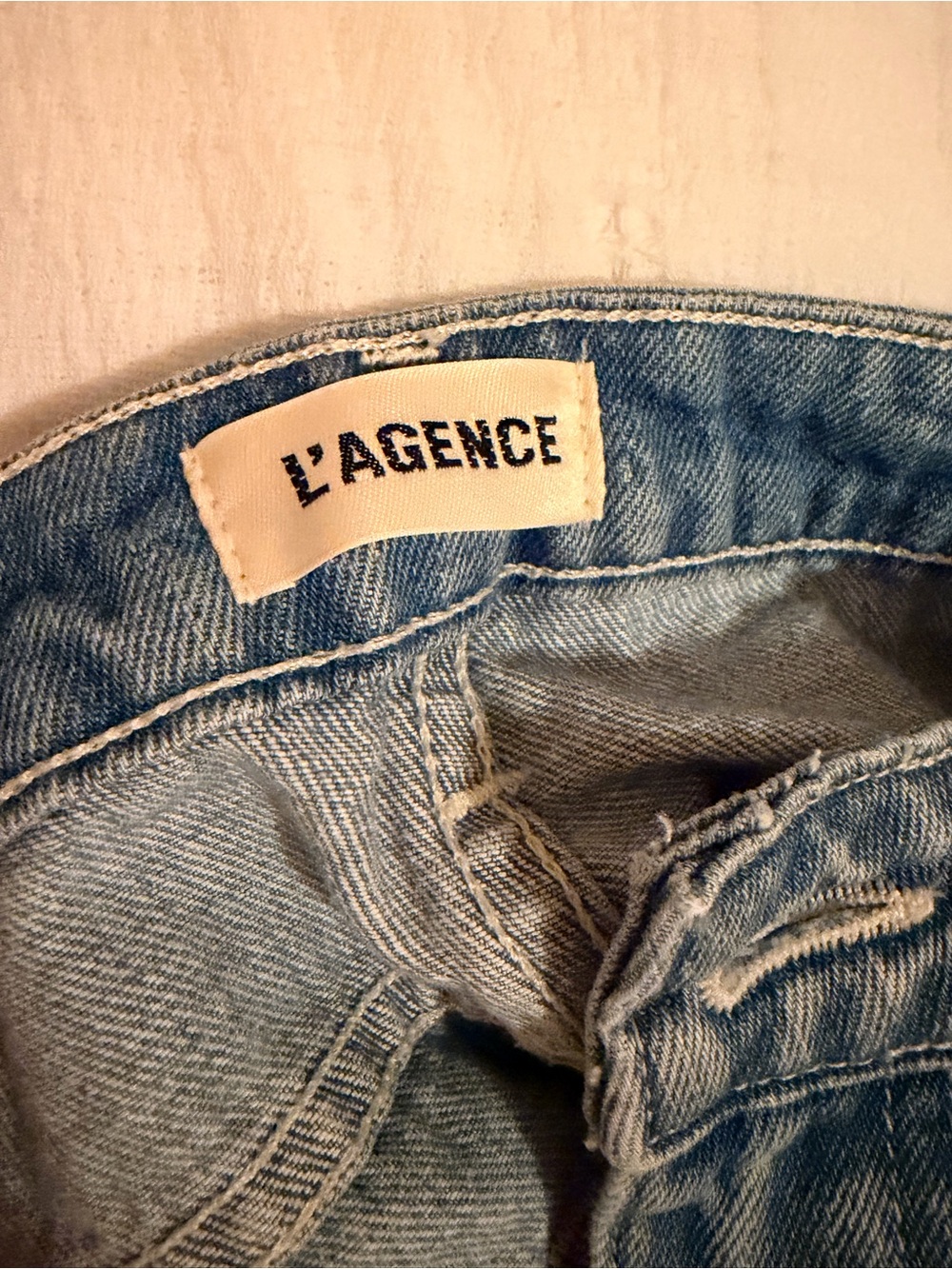 L'AGENCE Light Blue Washed Denim Jeans